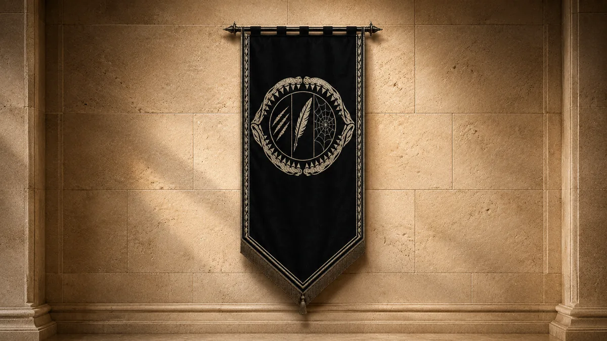 Heraldic banner representing Houses and Influence.